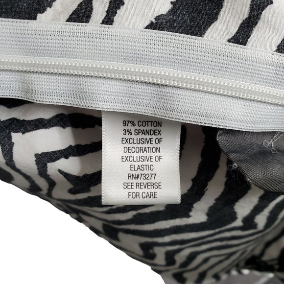 Dana Buchman Size 3X Blouse Zebra Stripe Ruffle V-neck Pullover Cotton Stretch - Picture 9 of 9